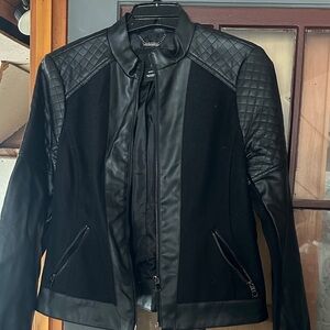 a.n.a Black Quilted Leather Jacket